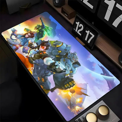 Mouse Pad Overwatch Genji με Εκτύπωση HD για Gamers, Ραμμένες Άκρες, Αντιολισθητικό, XXL90x40cm, Pad Γραφείου για Πληκτρολόγιο και PC