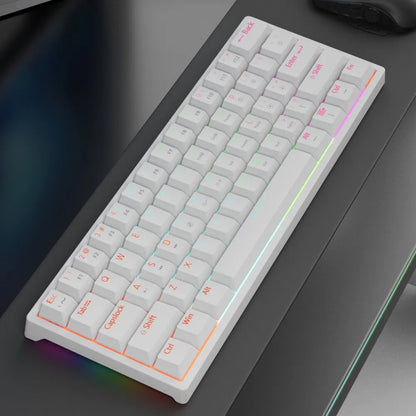 MUCAI MK61 USB Gaming Esports Mechanical Keyboard 61 Key Red Axis Wired Detachable Cable RGB Backlight Hot Swap