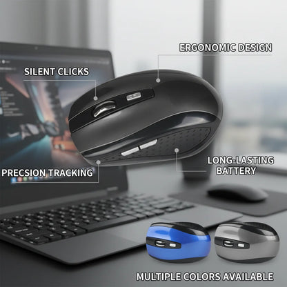 2.4G Wireless Mouse 7500 DPI Ergonomic Gaming Mouse with 6 Buttons, 4-Way Scroll Wheel, USB Optical Wireless Mouse for PC, Laptop & MacBook