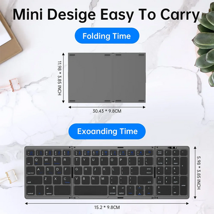 Foldable Wireless Bluetooth Keyboard Rechargeable Folding Keyboard For IPAD Mobile Tablet Notebook Office Mini Wireless keyboard