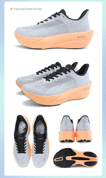 IRUNSVAN Carbon Fiber Sneakers Beginner/Advanced Running Shoes Breathable and Comfortable Thick Bottom Training Shoes Unisex 130