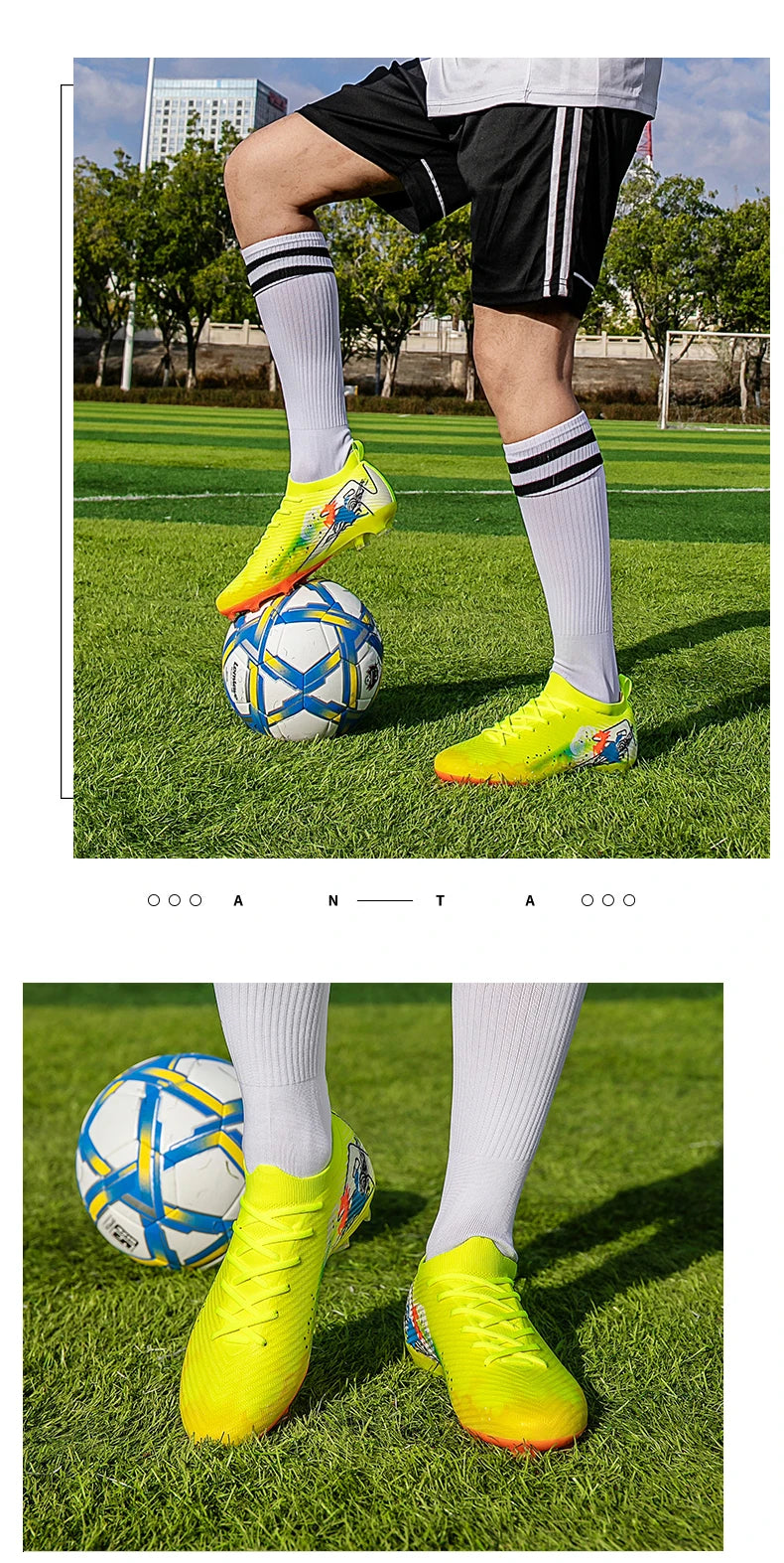 Nuovi scarpini da calcio da uomo, tacchetti FG antiscivolo per allenamento, scarpe da calcio con tacchetti lunghi, da partita, ultraleggeri, per outdoor, dropshipping