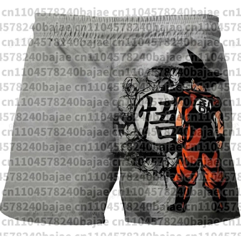 Pantalones cortos infantiles con estampado de Dragon Ball. Pantalones cortos para niños de 3 a 14 años. Pantalones cortos de playa para niños. Bañadores de verano de secado rápido con motivos de dibujos animados.