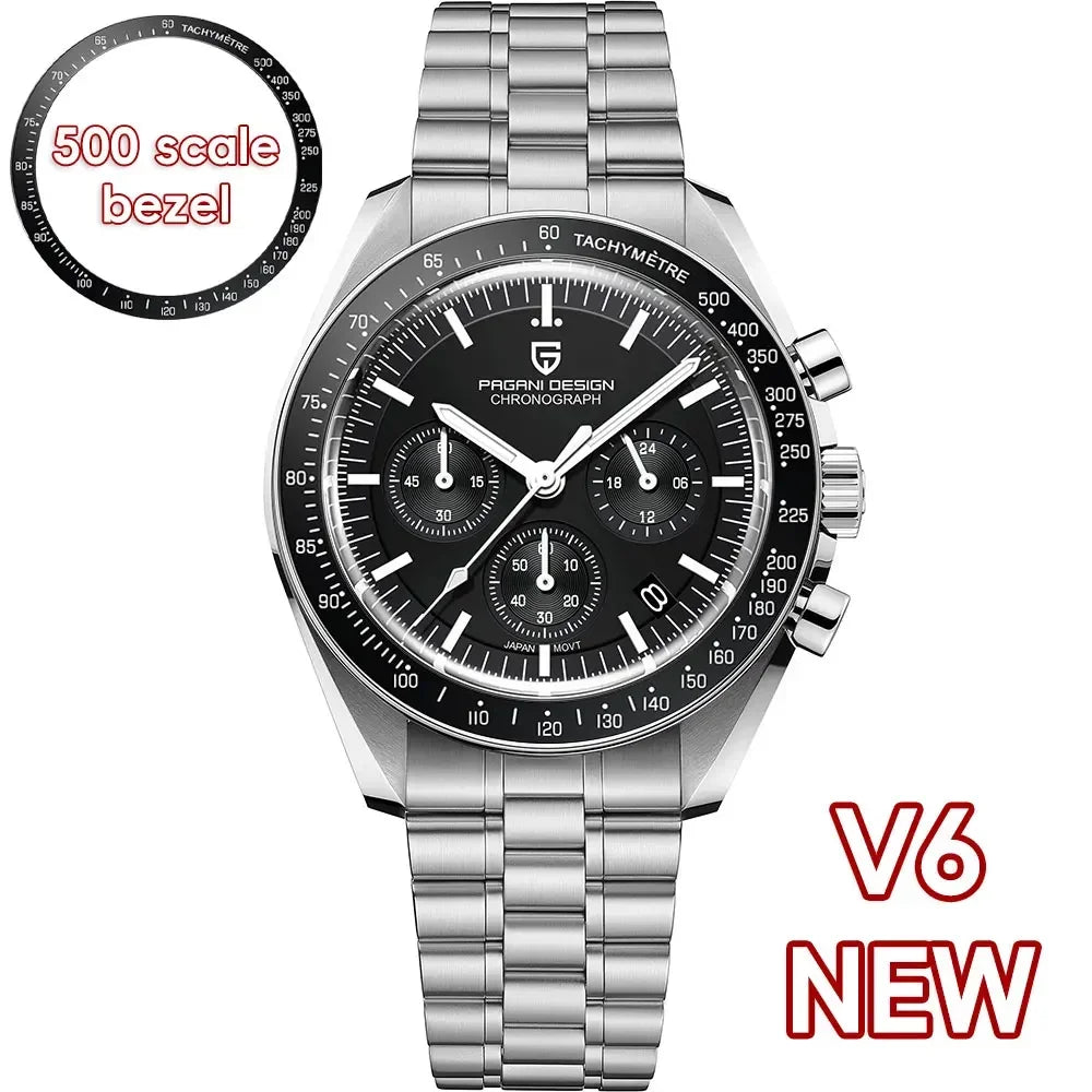 PAGANI DESIGN 2026 New Men's Watches Top Luxury Quartz Watch For Men Auto Date Speed Chronograph AR Sapphire Mirror Wrist watch