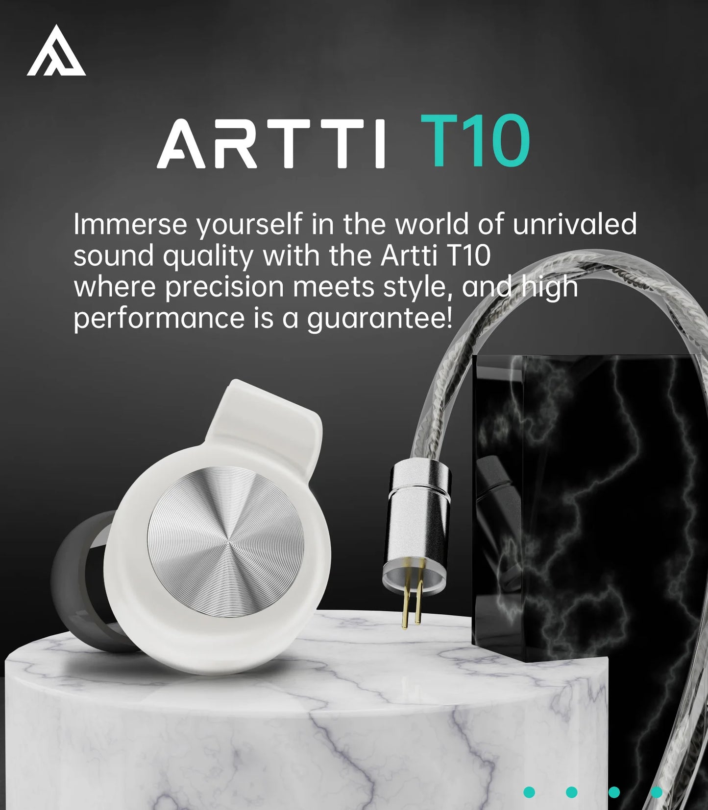 ARTTI T10 Planar Driver In-Ear HiFi Earphones, Wired IEM Monitors with 14.2mm Planar Driver, Detachable 0.78mm 2-Pin Cable, 3.5mm/4.4mm Audiophile Earbuds