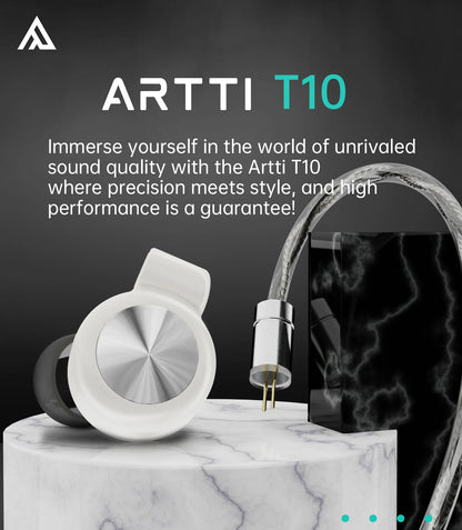 ARTTI T10 Planar Driver In-Ear HiFi Earphones, Wired IEM Monitors with 14.2mm Planar Driver, Detachable 0.78mm 2-Pin Cable, 3.5mm/4.4mm Audiophile Earbuds
