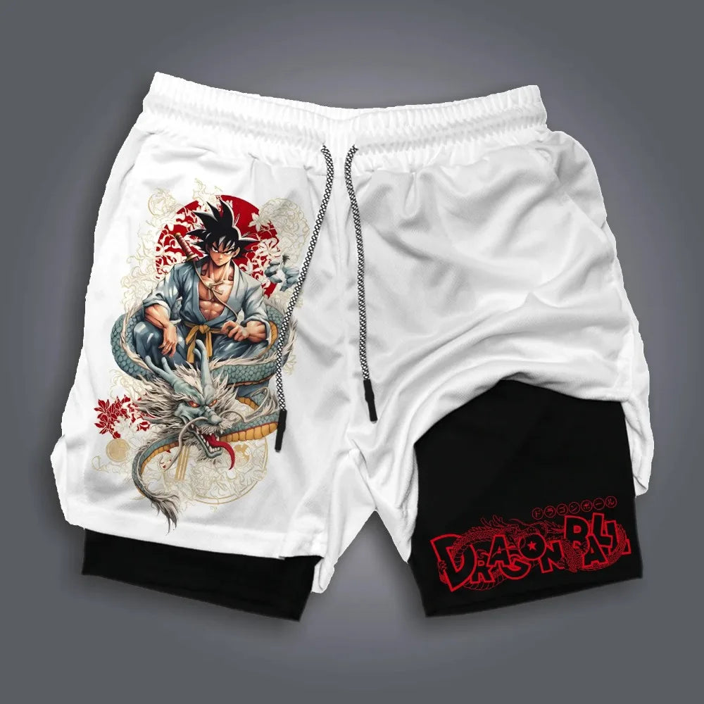 Pantalones cortos unisex de verano con estampado de anime de Dragon Ball Vegeta, estilo Harajuku, nuevos, deportivos, transpirables, de secado rápido y de doble capa