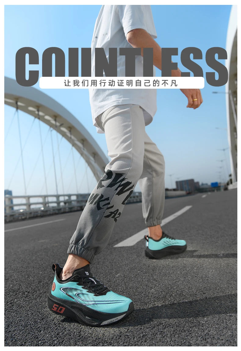 Unisex 2025 Full Carbon Plate Running Shoes, Professional Marathon Racing Lightweight Bounce Cushion Breathable Sports Sneakers