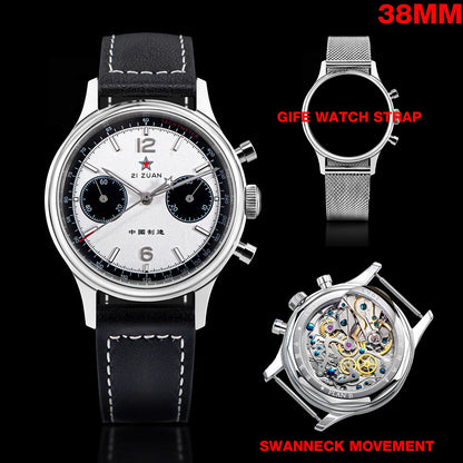1963 Panda Pilot Chronograph Watch Men 40mm Air Force Sapphire Senior ST1901 Mechanical Wristwatches Retro Clock Men's Watch