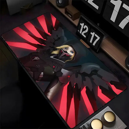 Mouse Pad Overwatch Genji με Εκτύπωση HD για Gamers, Ραμμένες Άκρες, Αντιολισθητικό, XXL90x40cm, Pad Γραφείου για Πληκτρολόγιο και PC