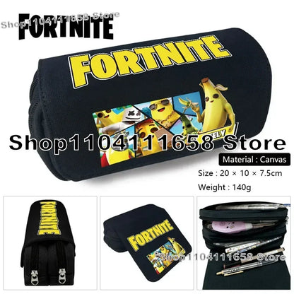 Fortnited Trousse Large Capacity Waterproof Velcro Pencil Case Student Black Estuche Stationery School Pennenzak Supplies