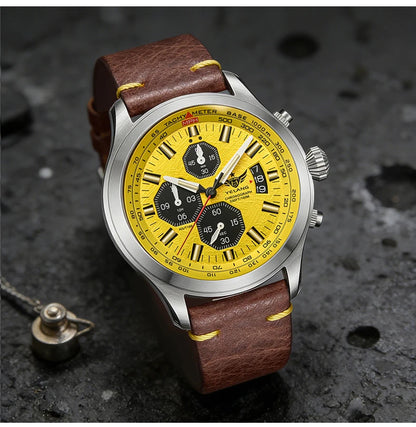 YELANG V1029S Men's Quartz Watch 42mm Japan OS10 Movement T100 Luminous 100M Waterproof Sports Military Style Watches Sapphire