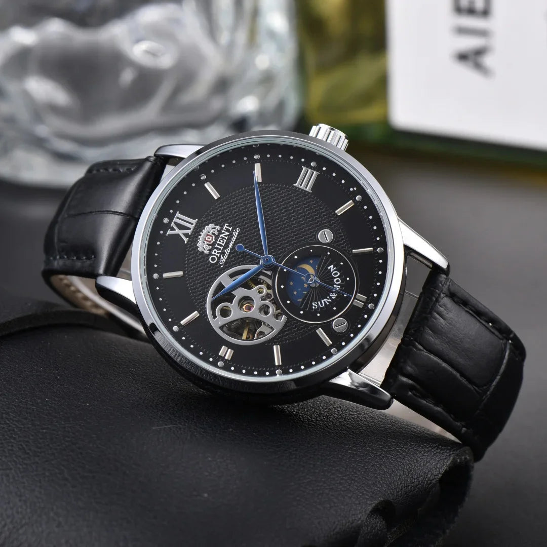 118A StoreOrient Series Sports Sun, Moon, and Stars Skeleton Mechanical Men's Sports Watch Full Functionality World Time
