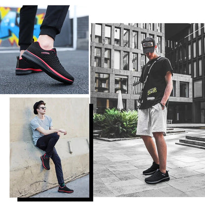 Sneakers da uomo e da donna in maglia, traspiranti, sportive, da corsa, da passeggio e da palestra
