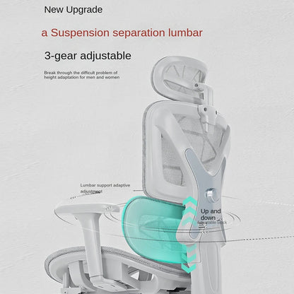 E07 Pro Ergonomic Office Chair Gaming Chair with Footrest, Adjustable Lumbar Support, Reclining Backrest, Comfortable Executive Desk Chair