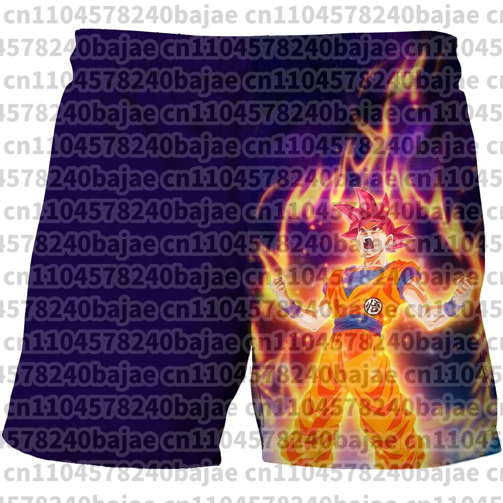 Pantalones cortos infantiles con estampado de Dragon Ball. Pantalones cortos para niños de 3 a 14 años. Pantalones cortos de playa para niños. Bañadores de verano de secado rápido con motivos de dibujos animados.
