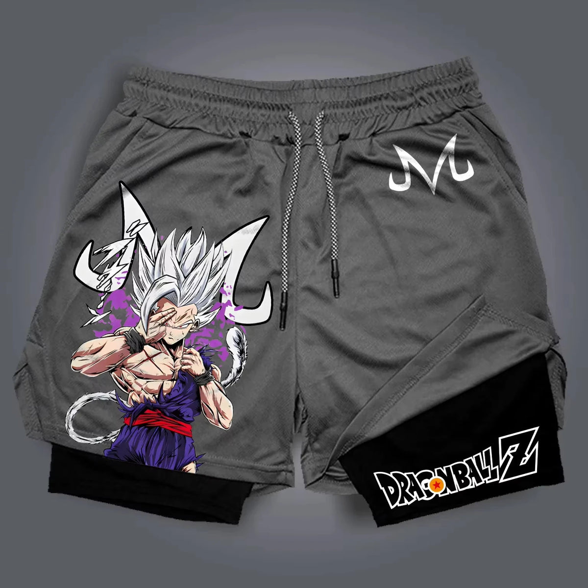 Pantalones cortos de gimnasio de verano de Dragon Ball con Goku, para hombre, de doble capa, 2-in-1 pantalones deportivos, nuevos pantalones de playa con estampado de dibujos animados japoneses de verano