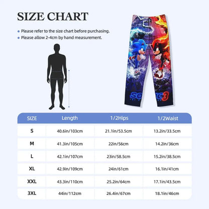 Pantalones de pijama personalizados para hombre con estampado «Soniced», con motivo de erizo, ropa de dormir, pantalones de estar por casa con bolsillos