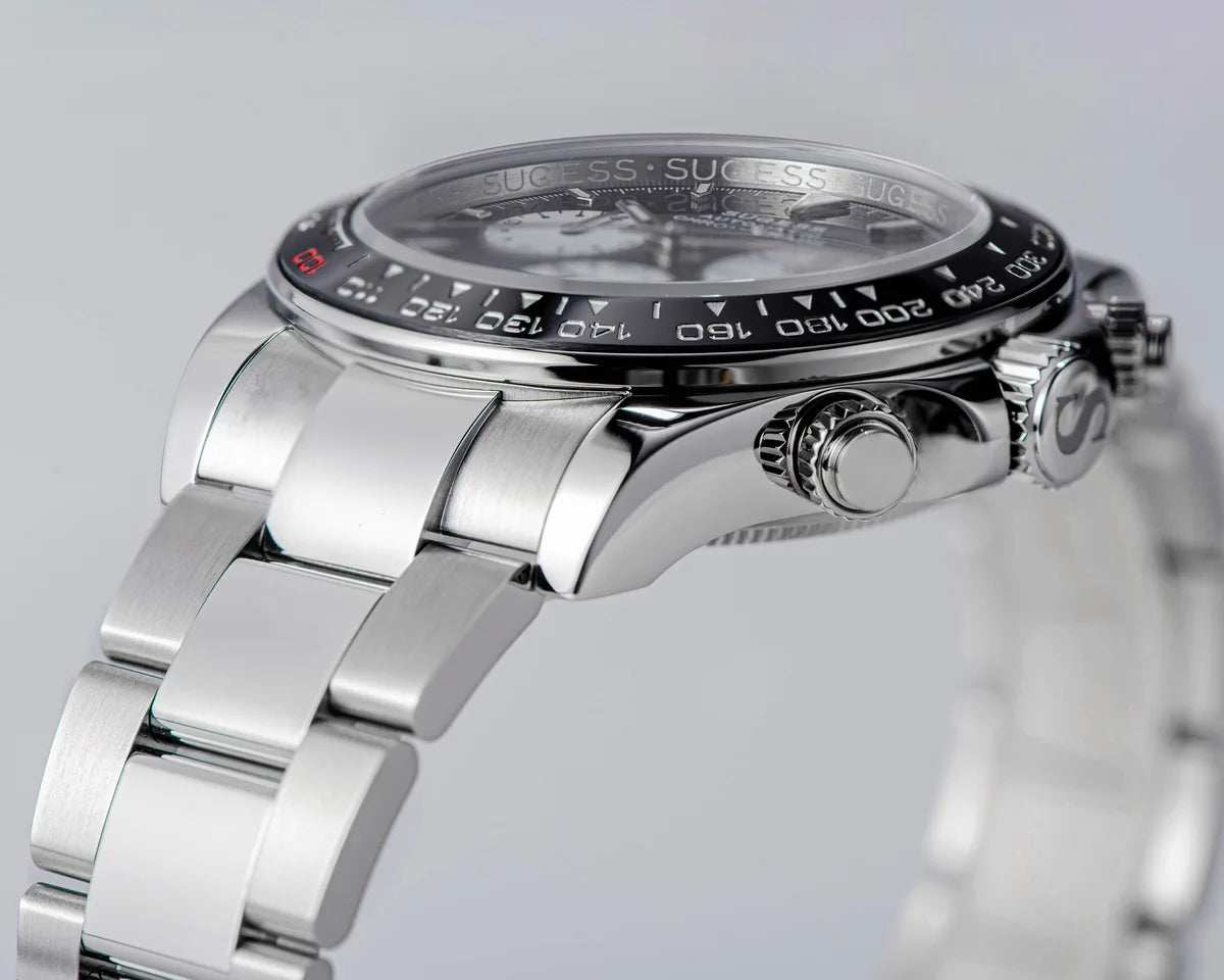 Sugess Diving Men's Watch Panda Automatic Mechanical Chronograph Peacock SL4801 Movement Wristwatch Waterproof Ceramic Bezel New
