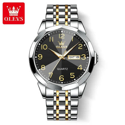 Ceas pentru bărbați OLEVS 9970 – Model elegant cu cadran digital, afișaj pentru dată și zi, rezistent la apă, luminescent, cu mecanism cu cuarț – Ceas de lux original