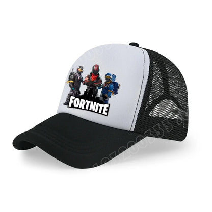 Fortnite Baseball Cap Cartoon Game Printed Hat Kids Summer Breathable Mesh Hat Adjustable Peaked Cap Children’s Birthday Gift