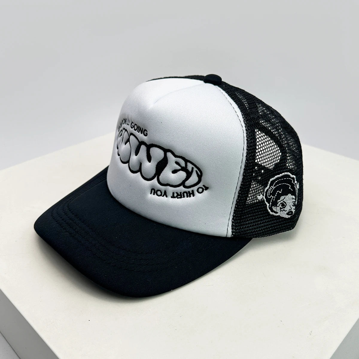 Gorras de béisbol unisex con bloques de color, letras estampadas y bordadas, estilo hip hop, de malla transpirable, con visera para el sol, gorras de camionero urbanas y versátiles