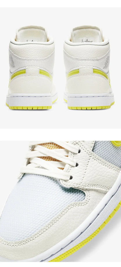 Aito Nike Air Jordan 1 Mid AJ1 Lakers -koripallokengät, puolikorkeat, DB2822-107