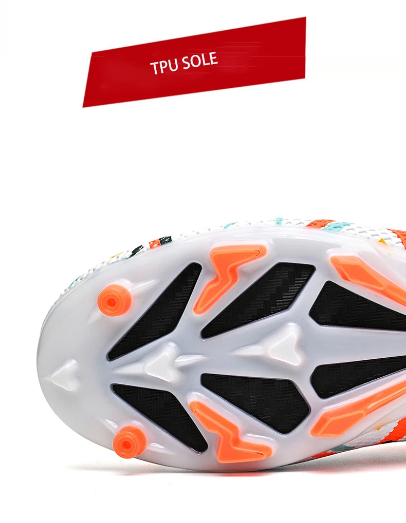 LiXingMing Football Boots Men White Professional High-Tops Soccer Society Cleats Football Shoes Non-Slip Match Training Sneakers