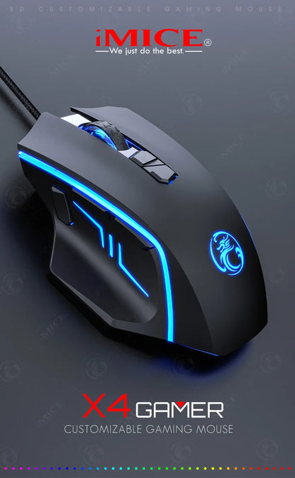 USB Wired Gaming Mouse, RGB Backlit Computer Mice, 8 Keys 7200 DPI High Precision Optical Mouse For Office Laptop Home Computer