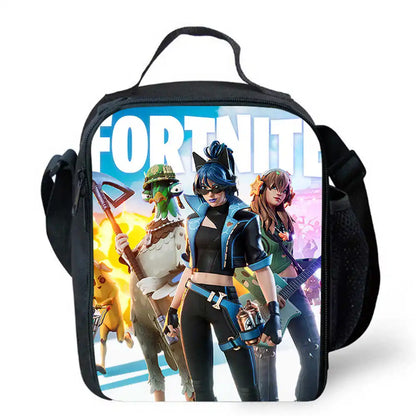 Lunch Bags for Children,Cartoon Fort-nite School Picnic Bags for Girls Boys,Kids Insulated Cooler Lunch Bags Portable Lightweigh