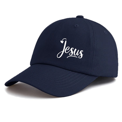 1pc JESUS Print Baseball Cap for Adults,Minimalist Retro Style Casual Soft Adjustable Dad Hat,Perfect As Gift