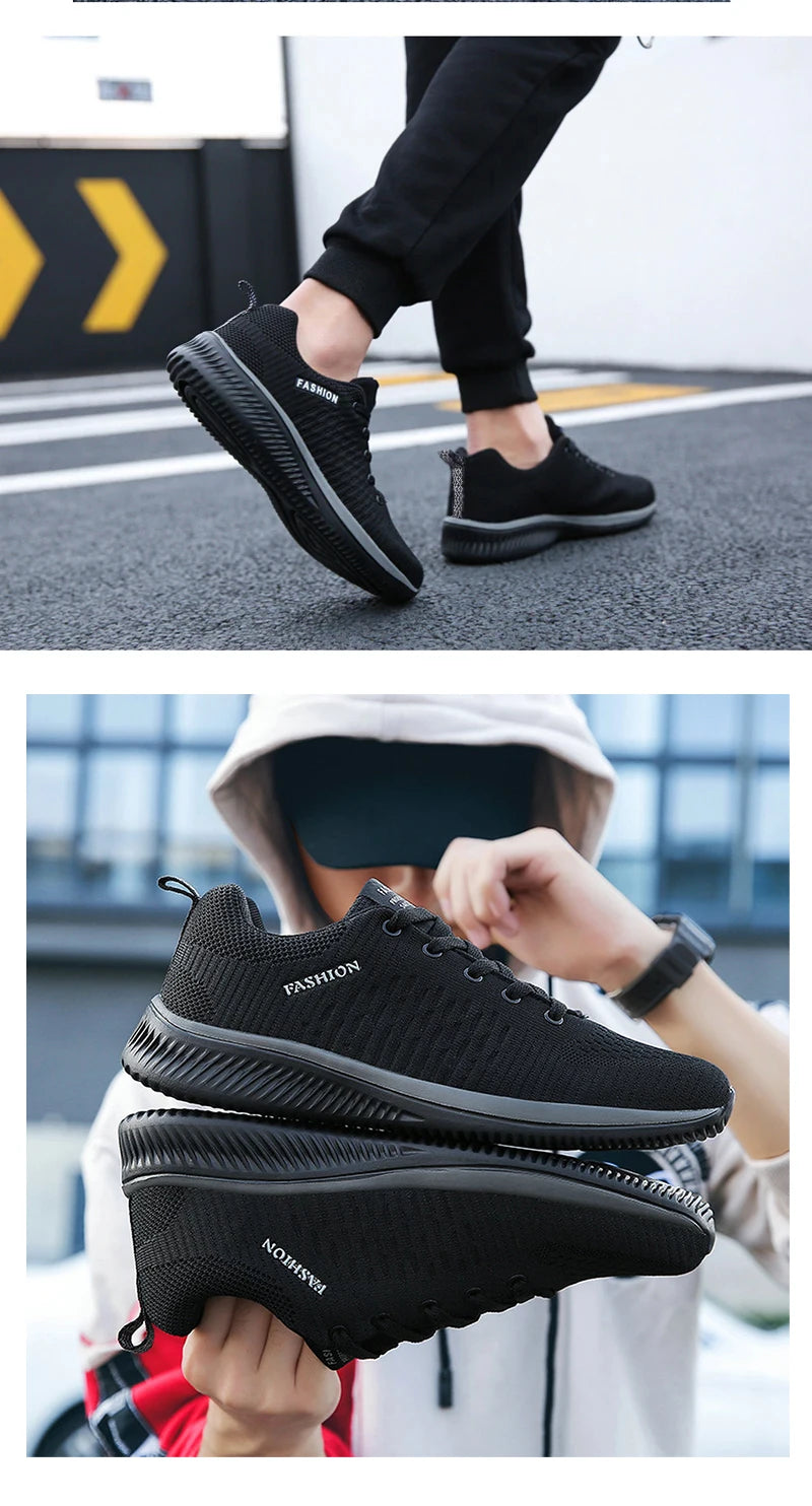 Sneakers da uomo e da donna in maglia, traspiranti, sportive, da corsa, da passeggio e da palestra