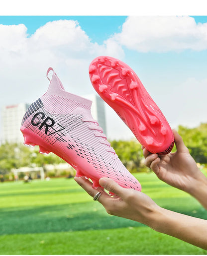 Chaussures de football professionnelles pour hommes, originales, respirantes, confortables, résistantes, pour terrain en herbe.