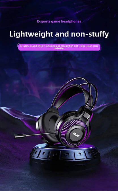 Acer OHW303 Gaming Headset with Microphone – 7.1 Virtual Surround Sound, Deep Bass, LED Lighting & Wired PC Gaming Headphones
