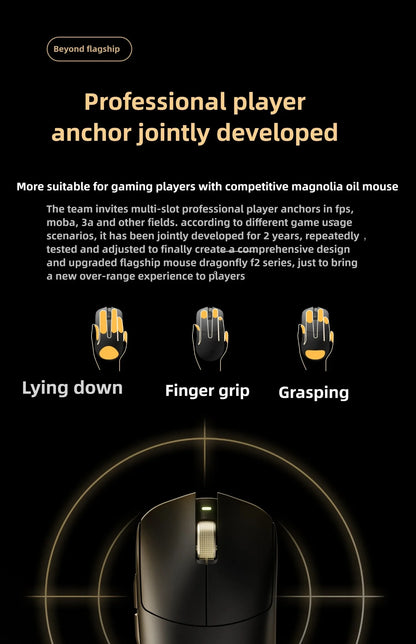 VGN Dragonfly F2 ProMax/Ultra Esports Gaming Mouse 42000DPI 0.125ms For Csgo Latency Wired/Wireless Dual 8K 3-mode PAW3395/3950