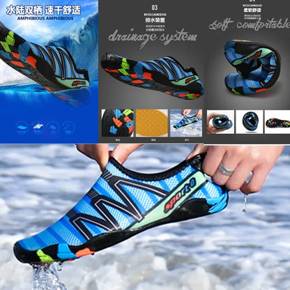 2023Yoga Sports Water Sneakers Unisex Swimming Aqua Seaside Barefoot Slippers Surf Upstream Light Quick-Drying Beach Water Shoes
