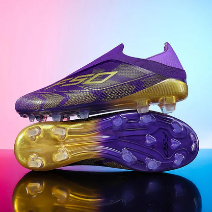 Nouvelles chaussures de football pour hommes, modèle tendance, de haute qualité, mi-hautes, légères, antidérapantes, crampons d'extérieur pour l'entraînement sur gazon.