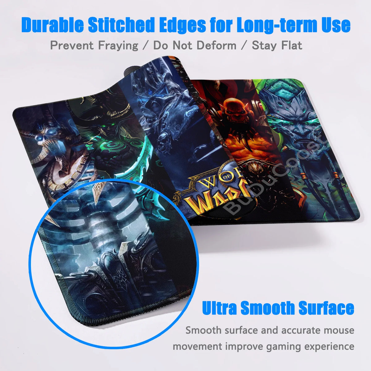 Anime World of Warcraft Podkładka na biurko Podkładka pod mysz do gier Akcesoria komputerowe XXL Podkładka z zapięciem na krawędzi Klawiatura Dywanik pod mysz dla graczy Podkładki biurowe