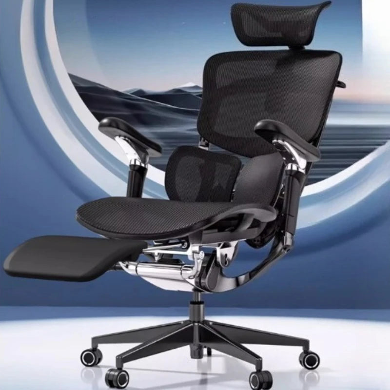 Ergonomic Computer Office Chair with Footrest, Comfortable Designer Executive Chair, Adjustable Luxury Swivel Gaming Chair for Home & Work
