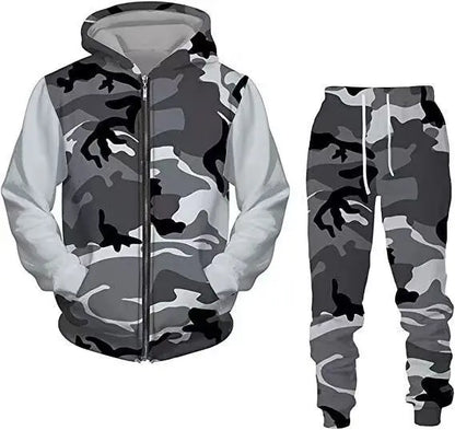 New 3D printed long sleeved hooded sweatshirt set for spring and autumn men's sportswear zipper sweatshirt, produit gaming premium Fraquane, équipement gamer