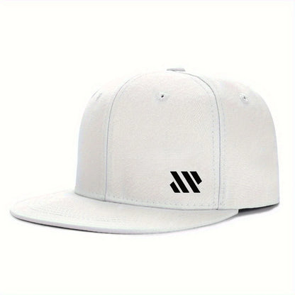 Baseball Hat With White Logo Unisex Adjustable Breathable Flat Brimmed Hat Lightweight Outdoor Travel Hat Headwear