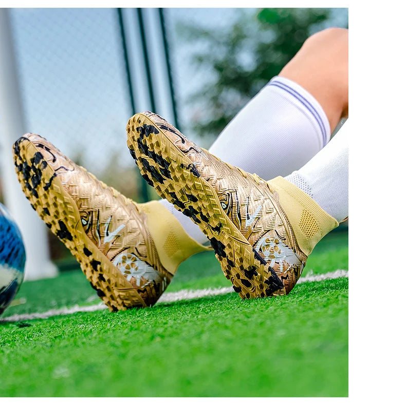 Chaussures de football pour hommes et femmes, crampons antidérapants pour terrain synthétique, baskets de futsal, chaussures de football à crampons pour terrain gazonné, support de cheville, pour l'extérieur
