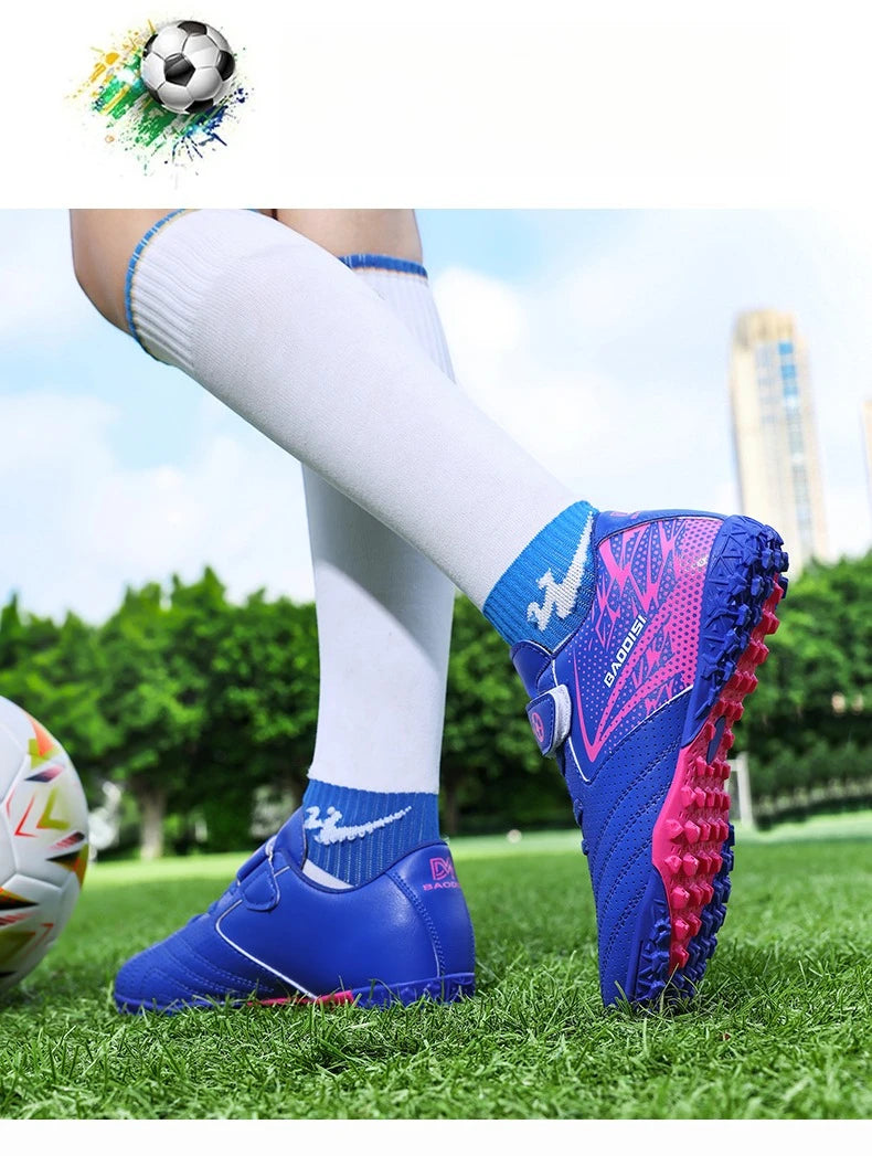 Nouveaux enfants bottes de Football sport société terrain garçon chaussures de Football Futsal rapide intérieur Sneaker Original cheville crampons botte de Football