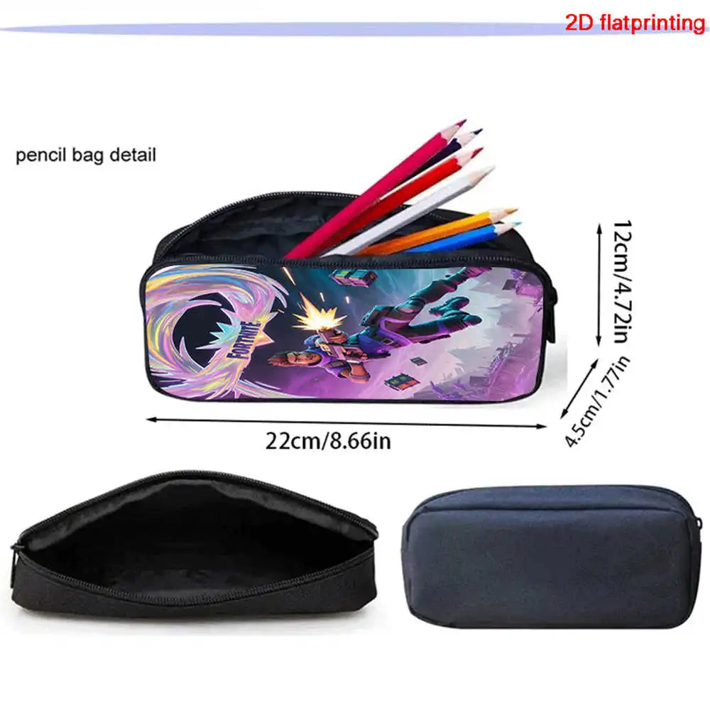 Fortnite 3Pcs Bag Set, Backpack with Front Pocket, Crossbody Bag and Pencil Case,  Boys girls The best gift for children