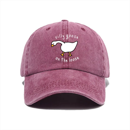 Big Goose Printed Baseball Hat for Men and Women, Small Fresh Soft Top Duck Tongue Hat, Sunshade Hat, Outdoor Sunscreen