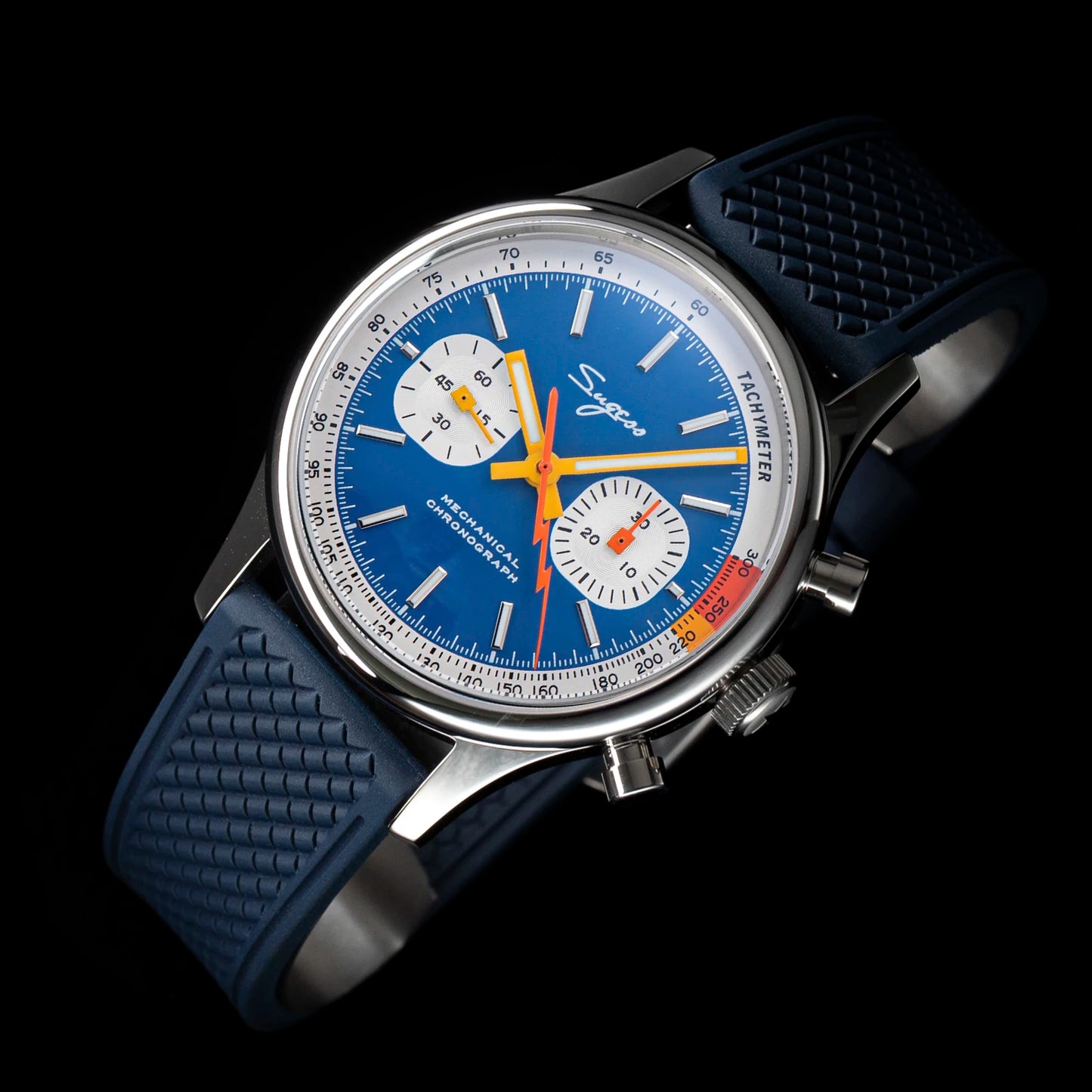 Sugess Pilot Watch ST19 Origin Movement Swanneck Wristwatch Mechanical Chronograph Sapphire Crystal Military Limited Racing 1963