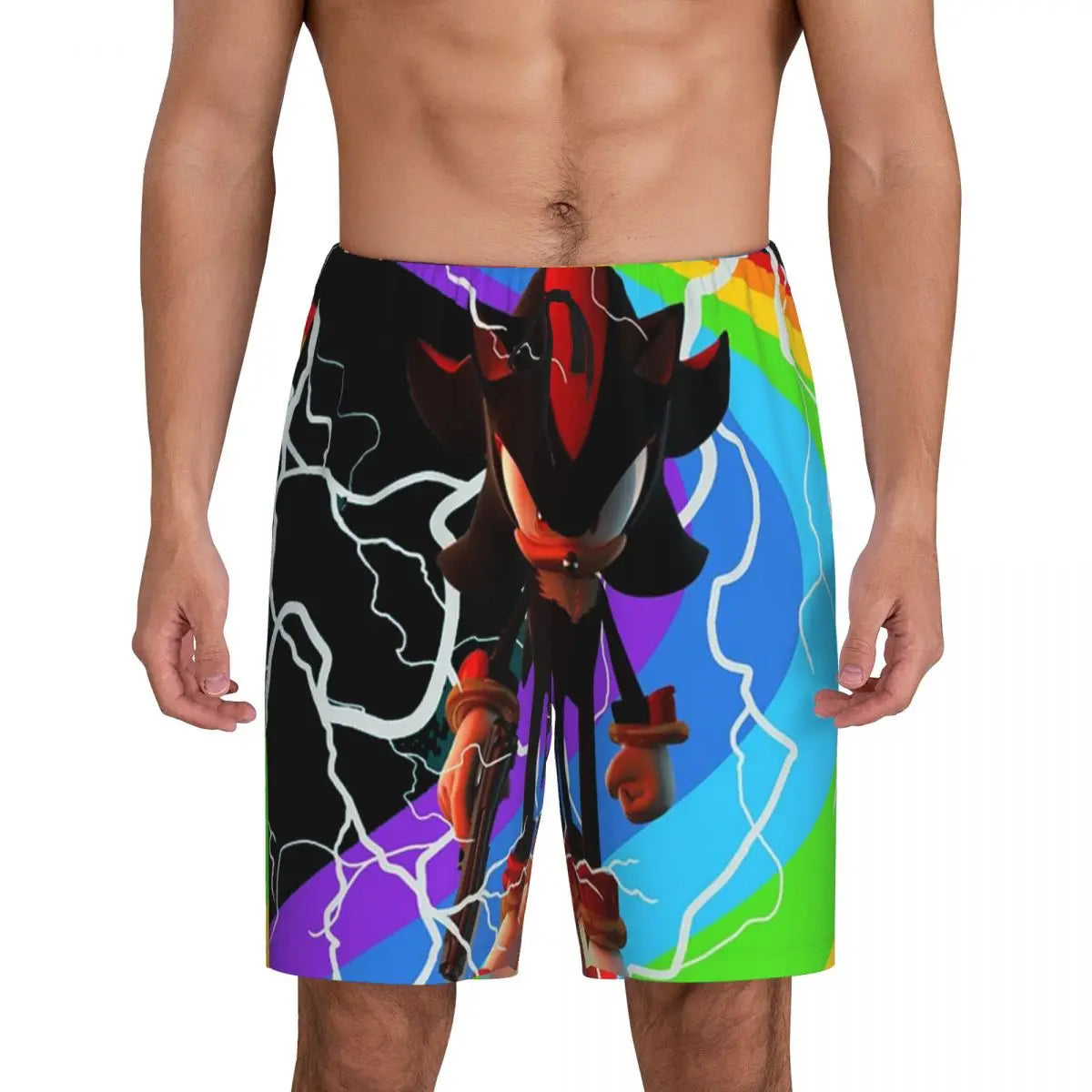 Pantalones cortos de pijama personalizados de Sonic the Hedgehog para hombre, para dormir y estar por casa