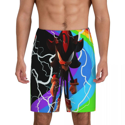 Pantalones cortos de pijama personalizados de Sonic the Hedgehog para hombre, para dormir y estar por casa