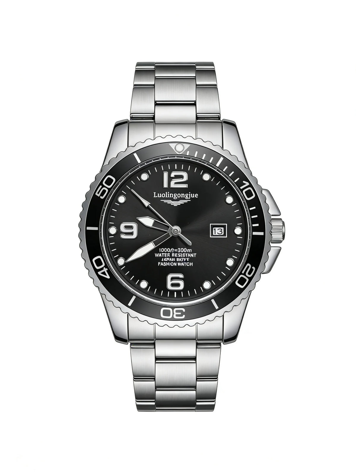 Men's Luxury Diving Quartz Watch, Classic Style, Waterproof, Luminous Calendar, Stainless Steel Strap, Business Casual Style, Men's Watch, High-Quality Gift, Gift for Men