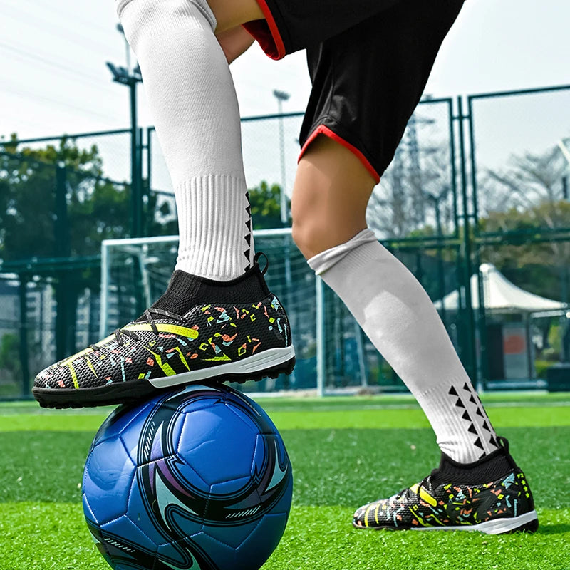 LiXingMing Football Boots Men White Professional High-Tops Soccer Society Cleats Football Shoes Non-Slip Match Training Sneakers
